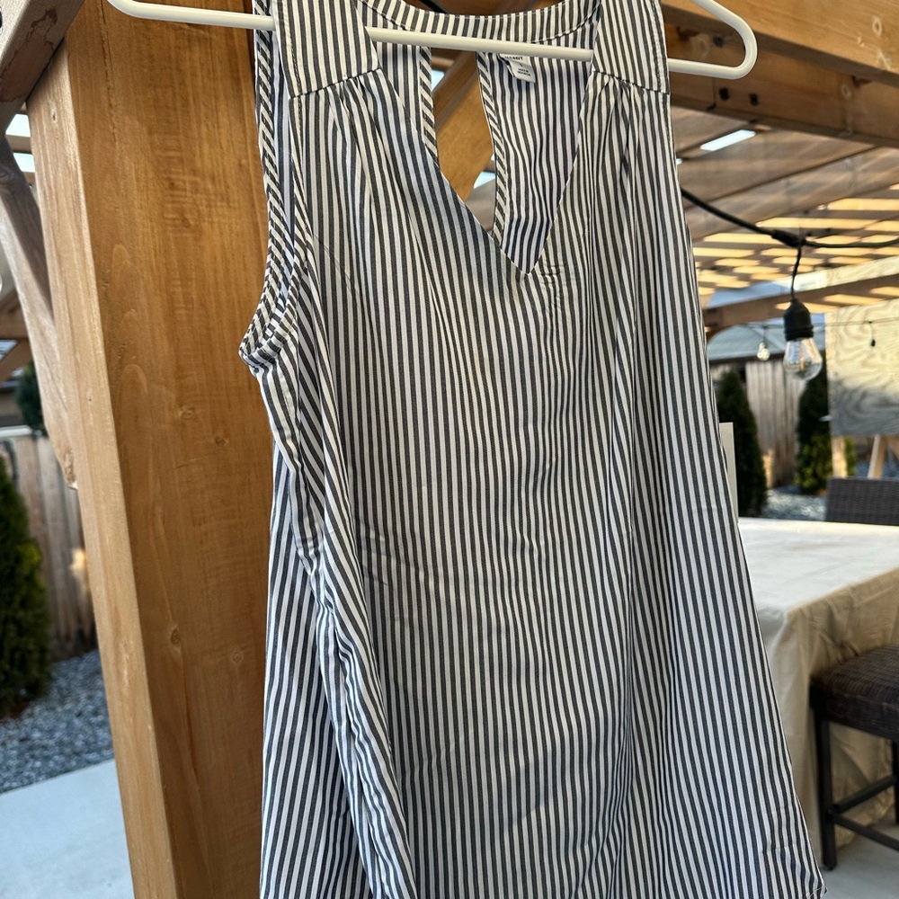 Old Navy Black and White Striped Tank Top